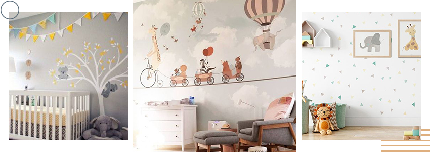 stickers muraux pour habiller les murs de chambres bébé